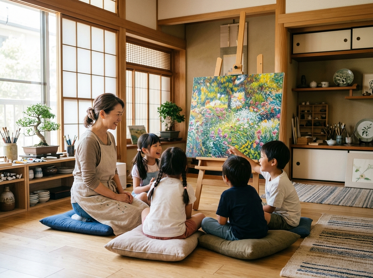 子どもたちと絵画を囲む温かな教育セッション